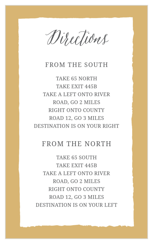 Painted Border Foil Direction Cards