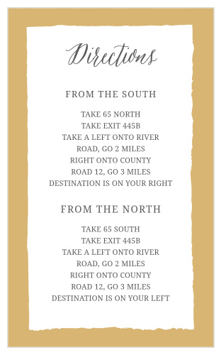 Painted Border Foil Direction Cards