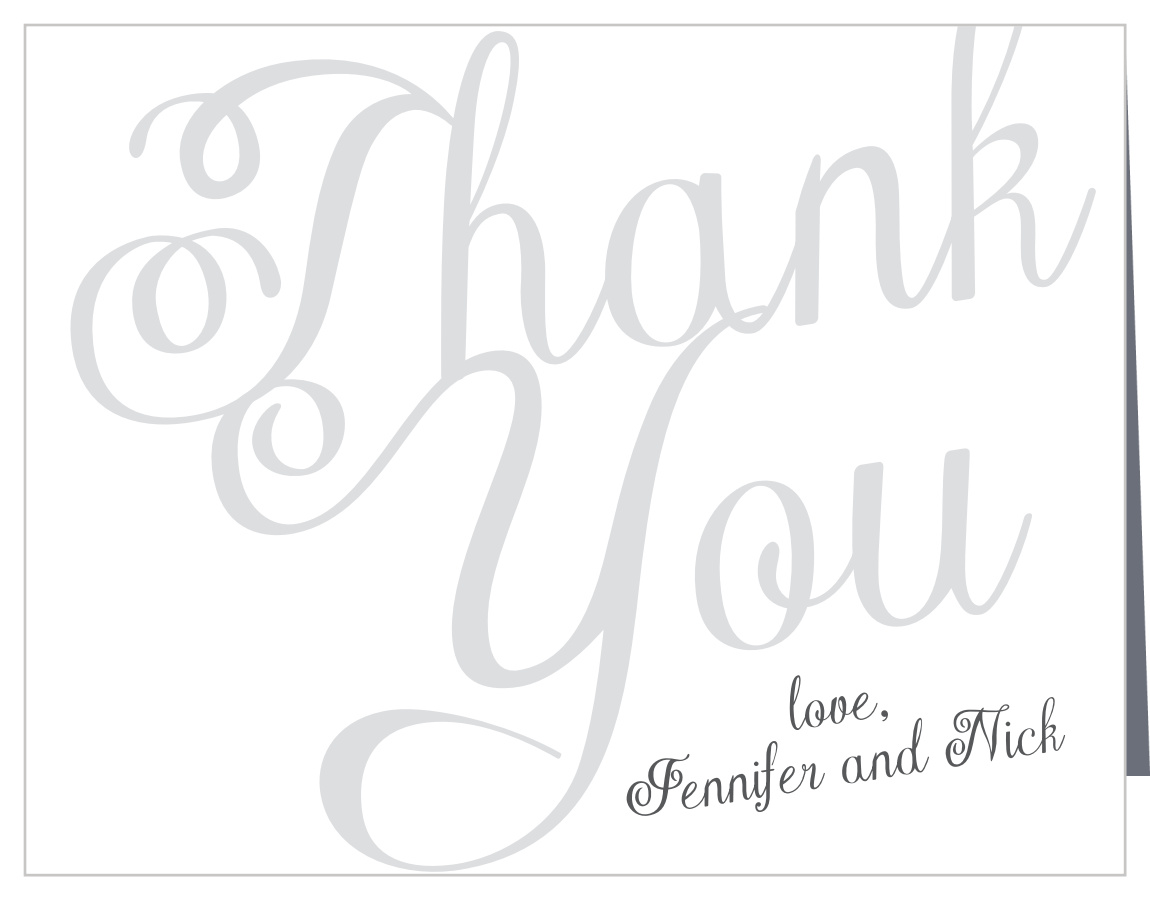 Plain Elegance Foil Wedding Thank You Cards