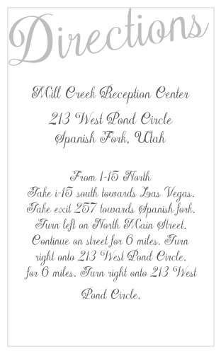Plain Elegance Foil Direction Cards