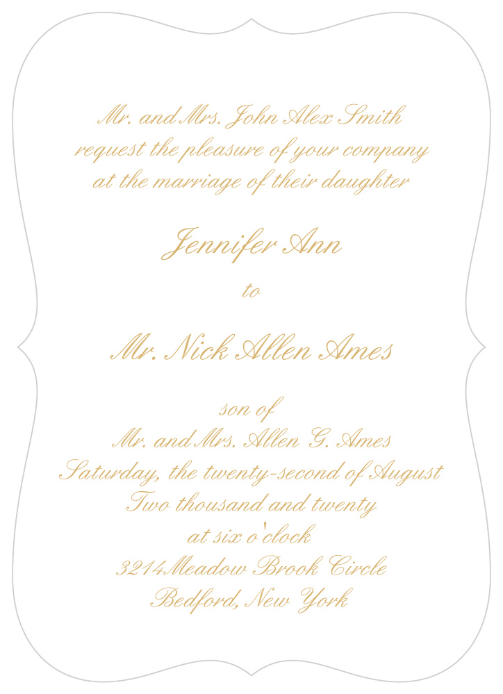 Simple Luxury Foil Wedding Invitations