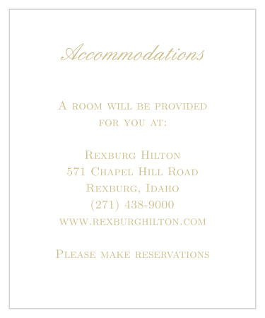 Simple Luxury Foil Accommodation Cards 
