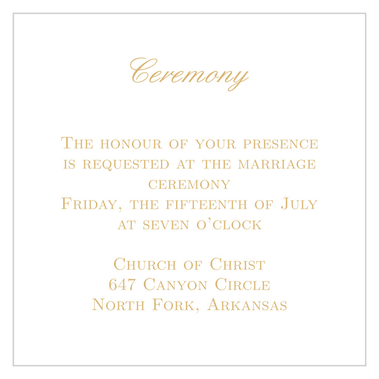 Simple Luxury Foil Ceremony Cards