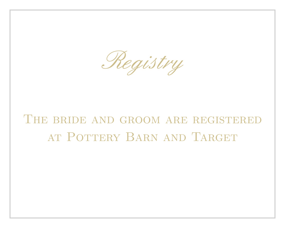 Simple Luxury Foil Registry Cards