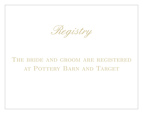 Simple Luxury Foil Registry Cards