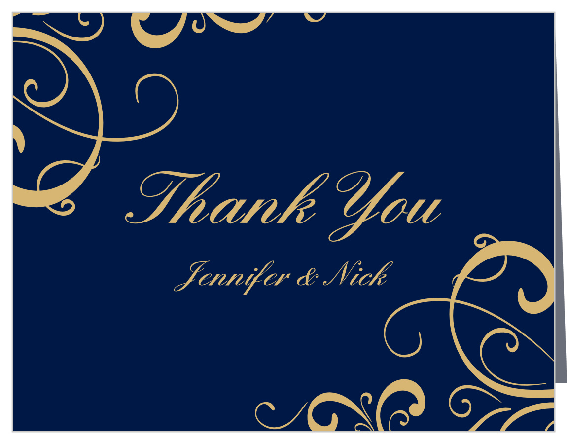 Simple Swirls Foil Wedding Thank You Cards