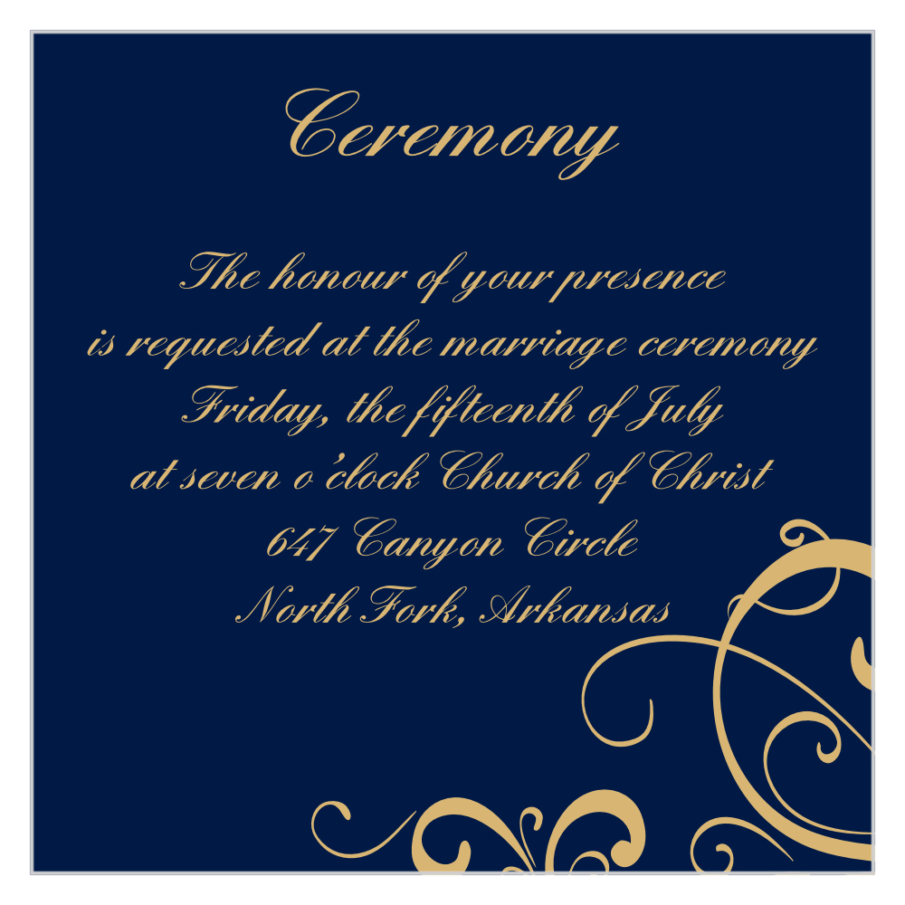 Simple Swirls Foil Ceremony Cards