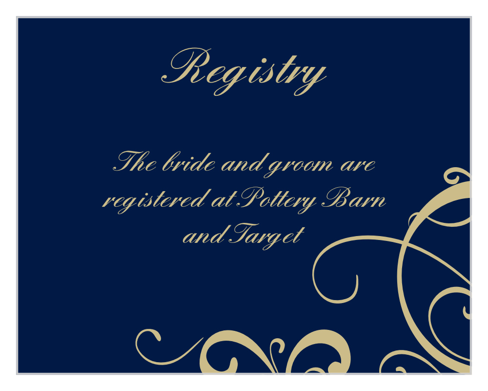 Simple Swirls Foil Registry Cards