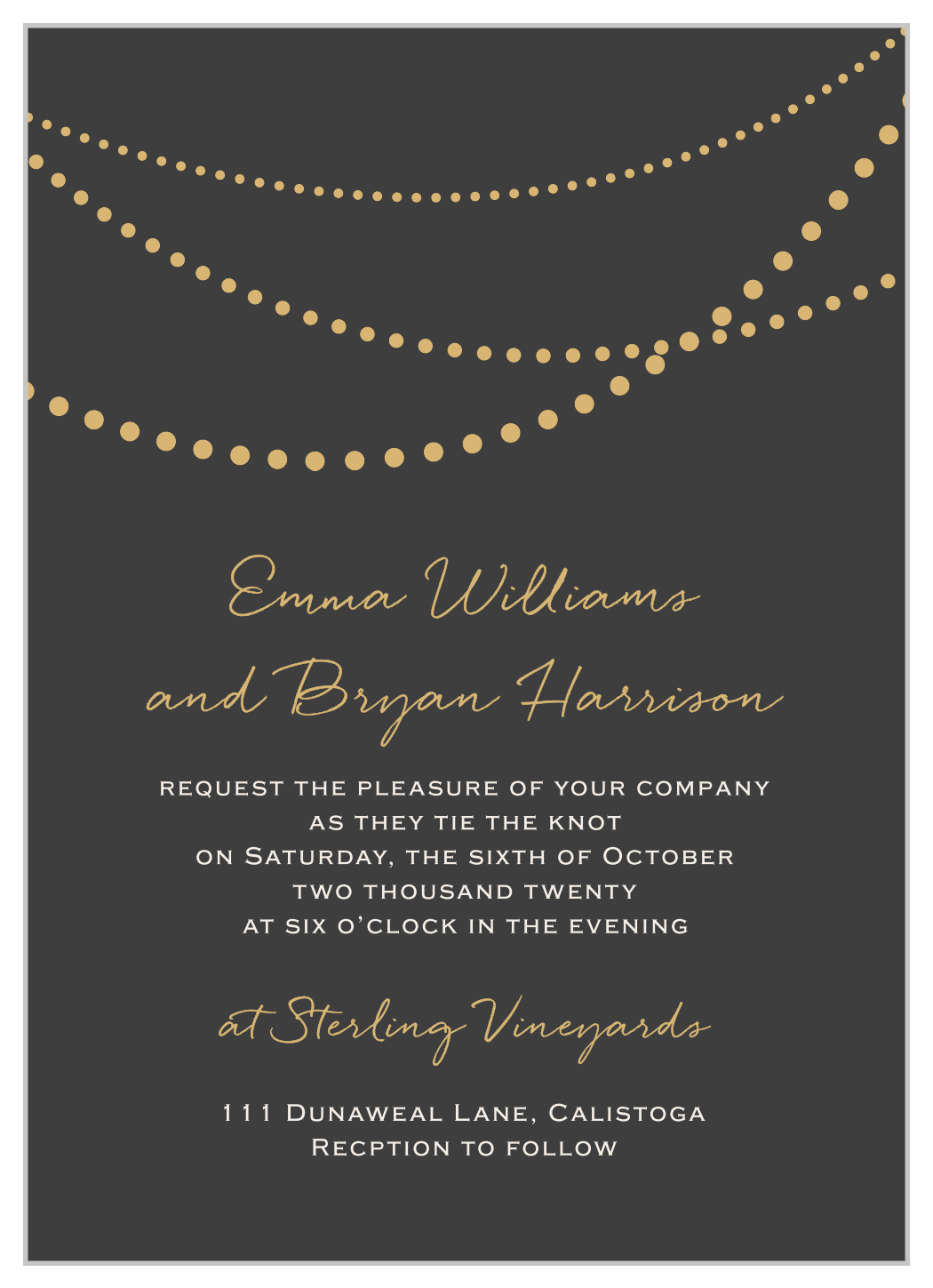 String Lights Foil Wedding Invitations