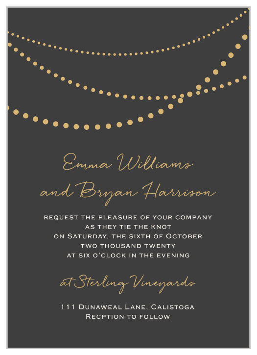 String Lights Foil Wedding Invitations