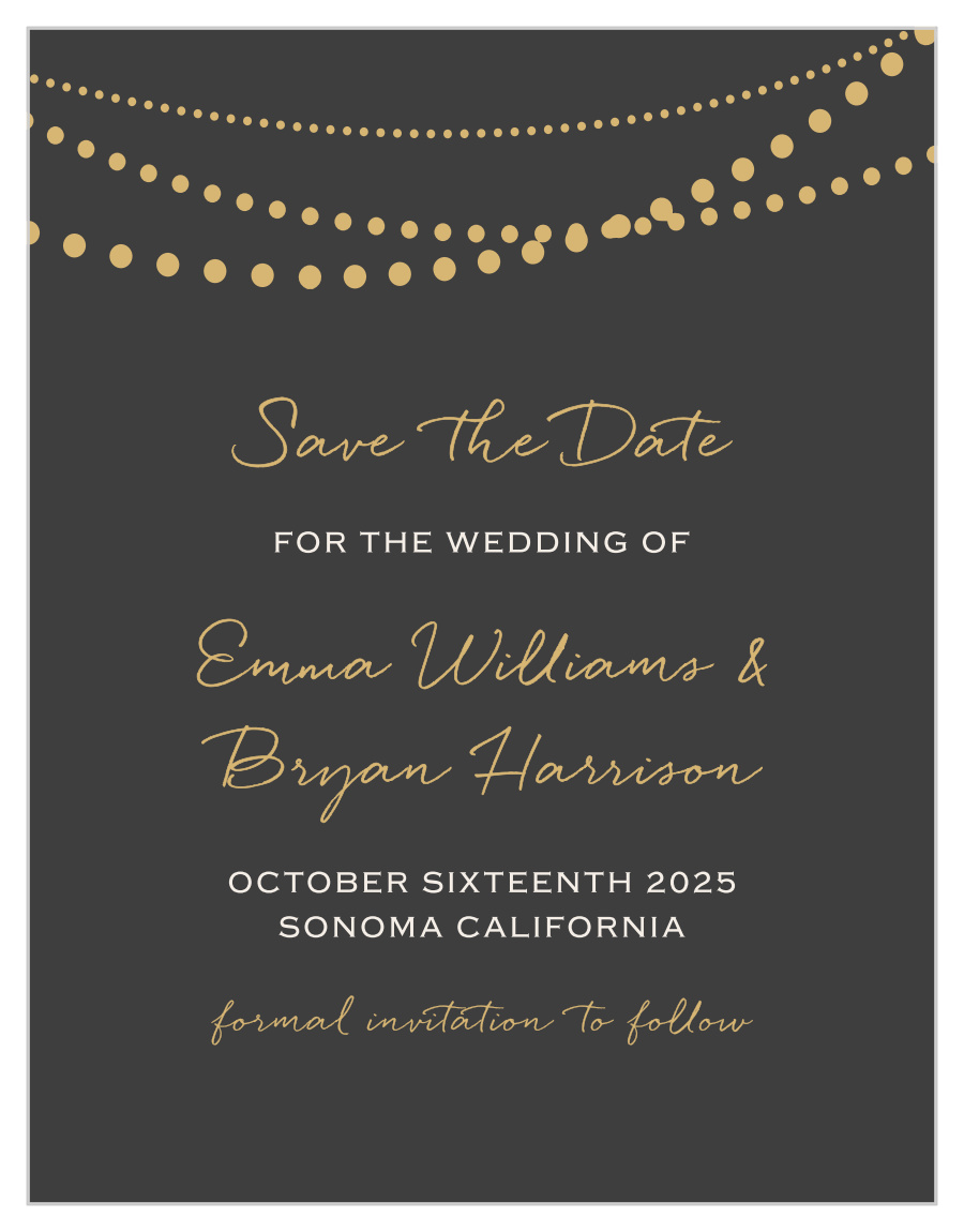String Lights Foil Save the Date Magnets