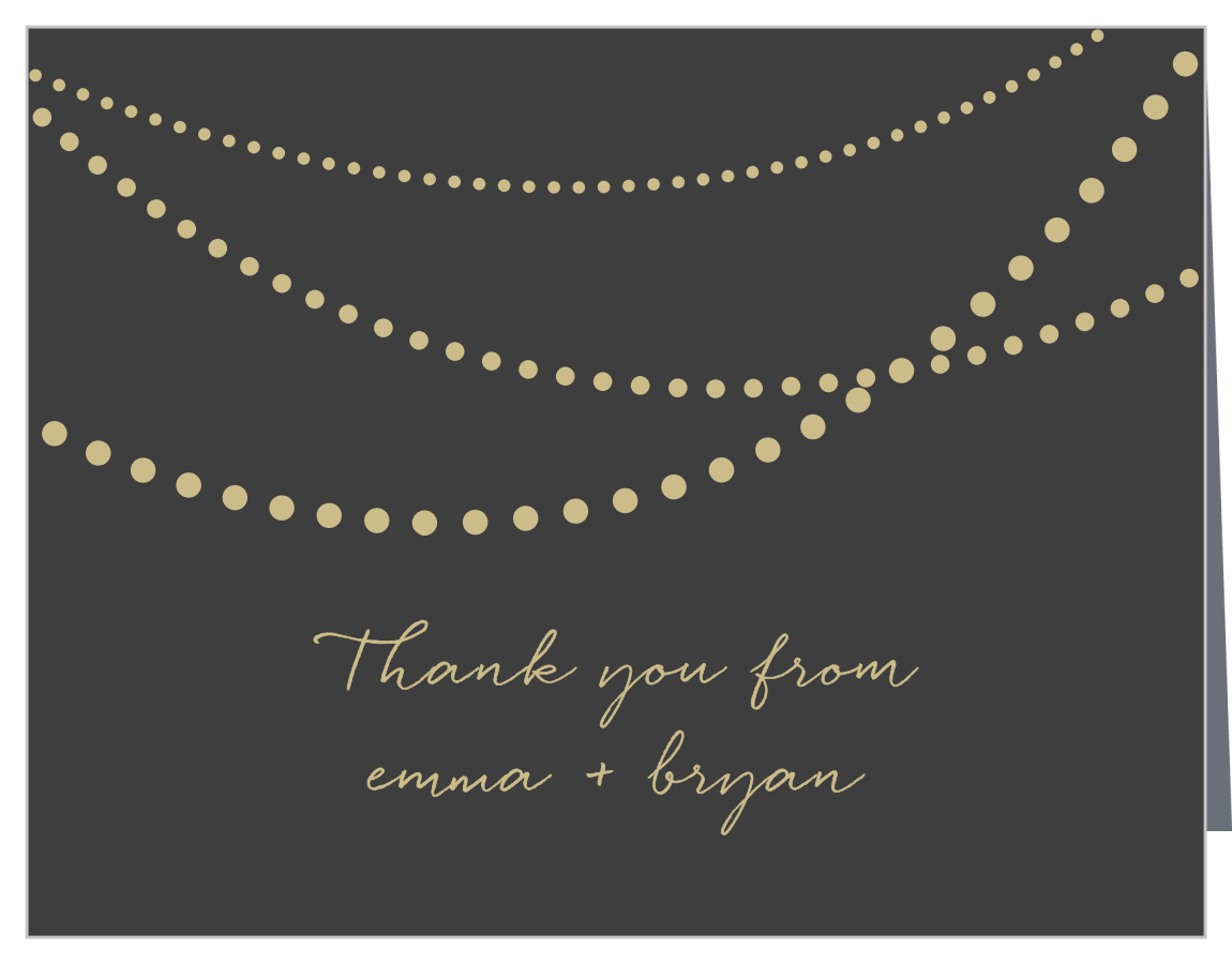 String Lights Foil Wedding Thank You Cards