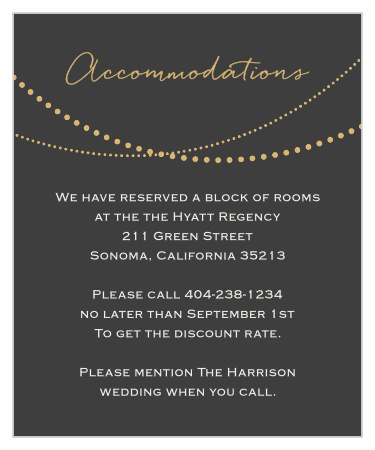 String Lights Foil Accommodation Cards 