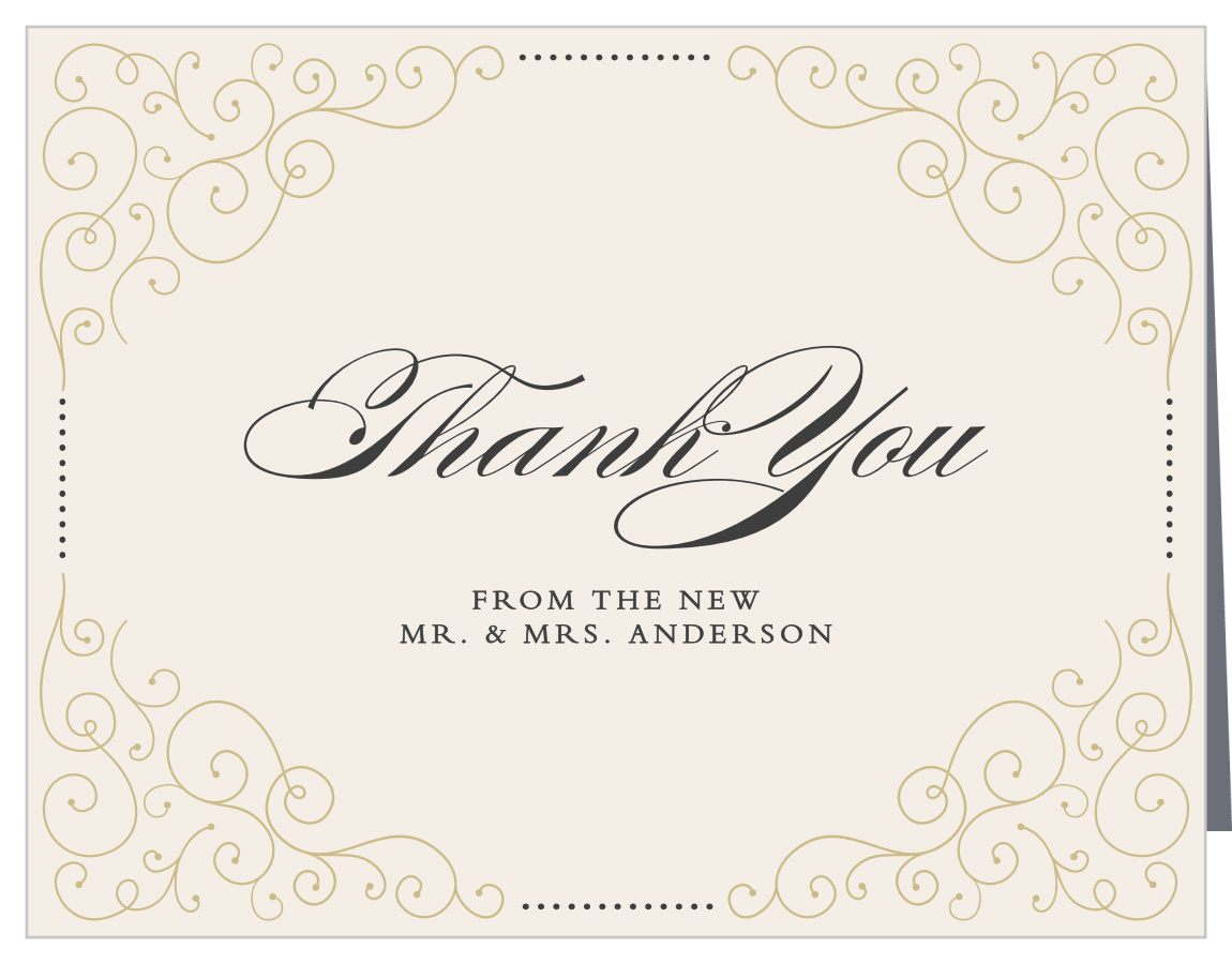 Swirl Frame Foil Wedding Thank You Cards