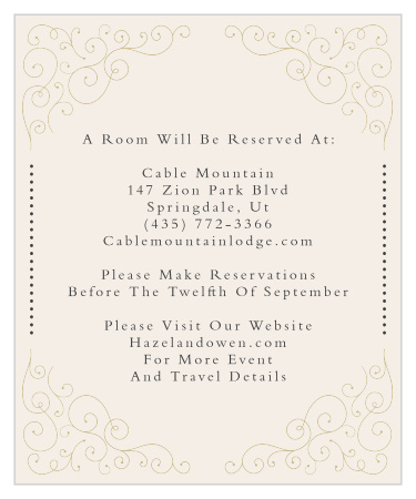 Swirl Frame Foil Accommodation Cards 