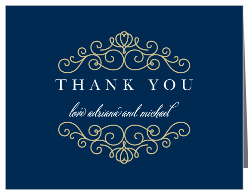 Royal Scrolls Foil Wedding Thank You Cards
