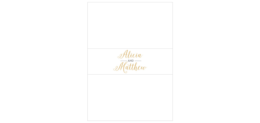 Whimsical Calligraphy Foil Wedding Belly Bands