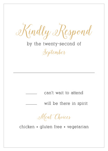 Whimsical Calligraphy Foil Response Cards