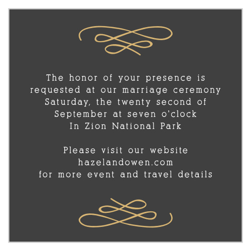 Whimsical Calligraphy Foil Ceremony Cards