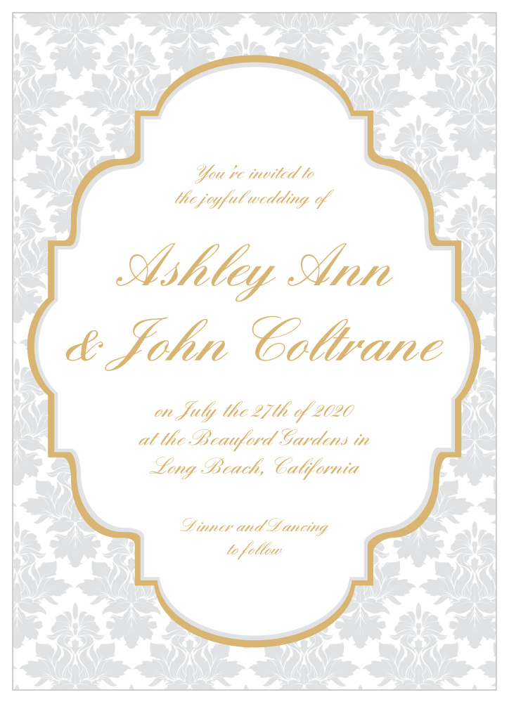 Victorian Frame Foil Wedding Invitations