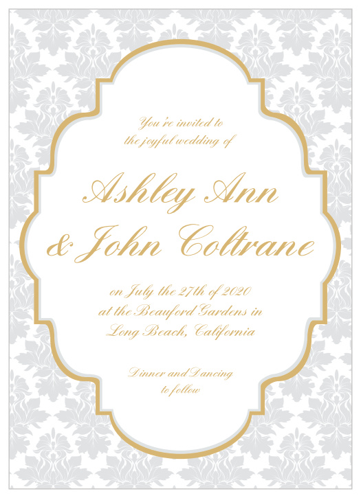 Victorian Frame Foil Wedding Invitations