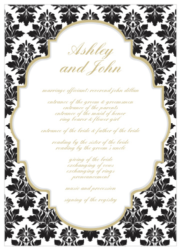 Victorian Frame Foil Wedding Programs