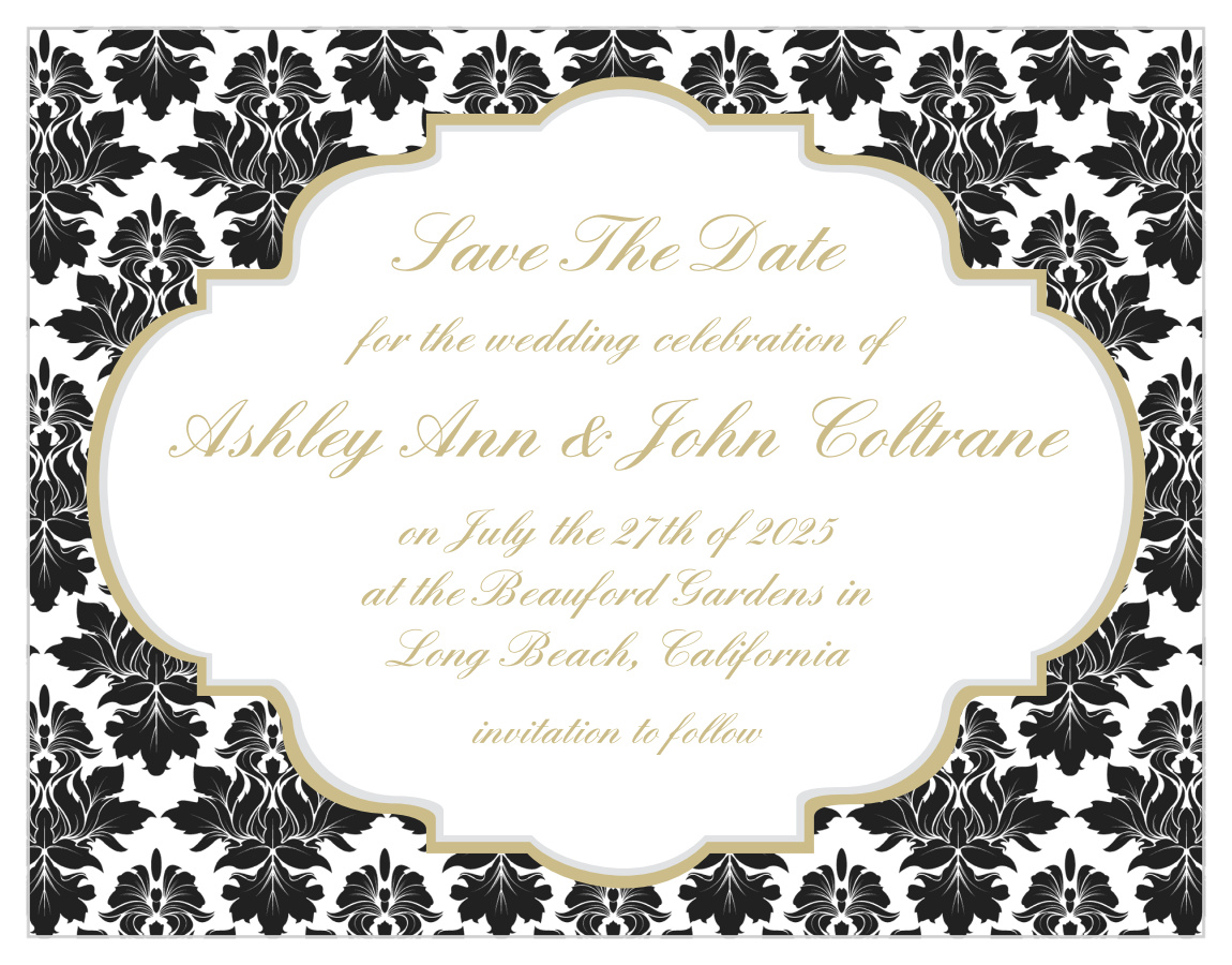 Victorian Frame Foil Save the Date Magnets