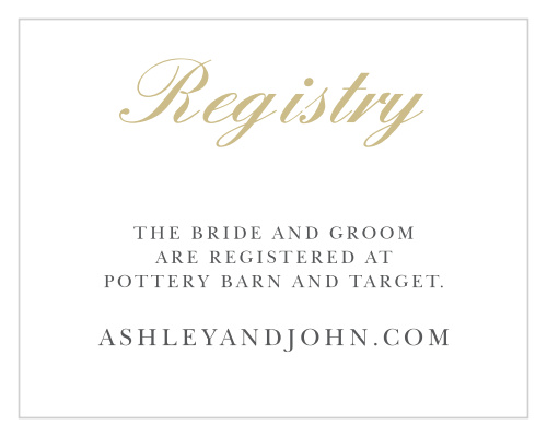 Victorian Frame Foil Registry Cards