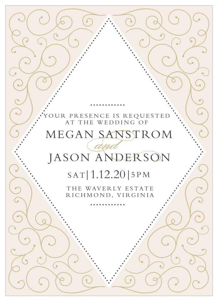 Swirl Frame Foil Wedding Invitations