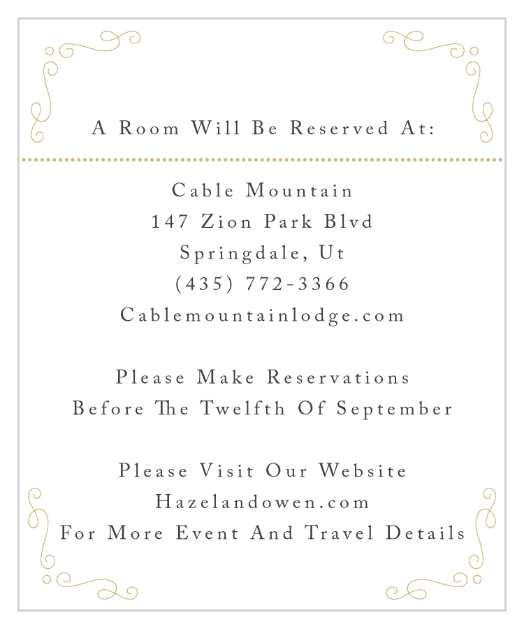 Stylized Sunbursts Foil Accommodation Cards 