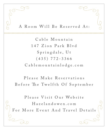Stylized Sunbursts Foil Accommodation Cards 