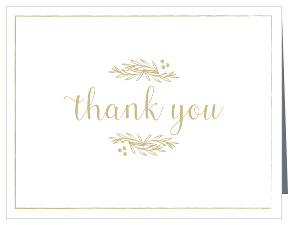 Delicate Laurel Foil Wedding Thank You Cards