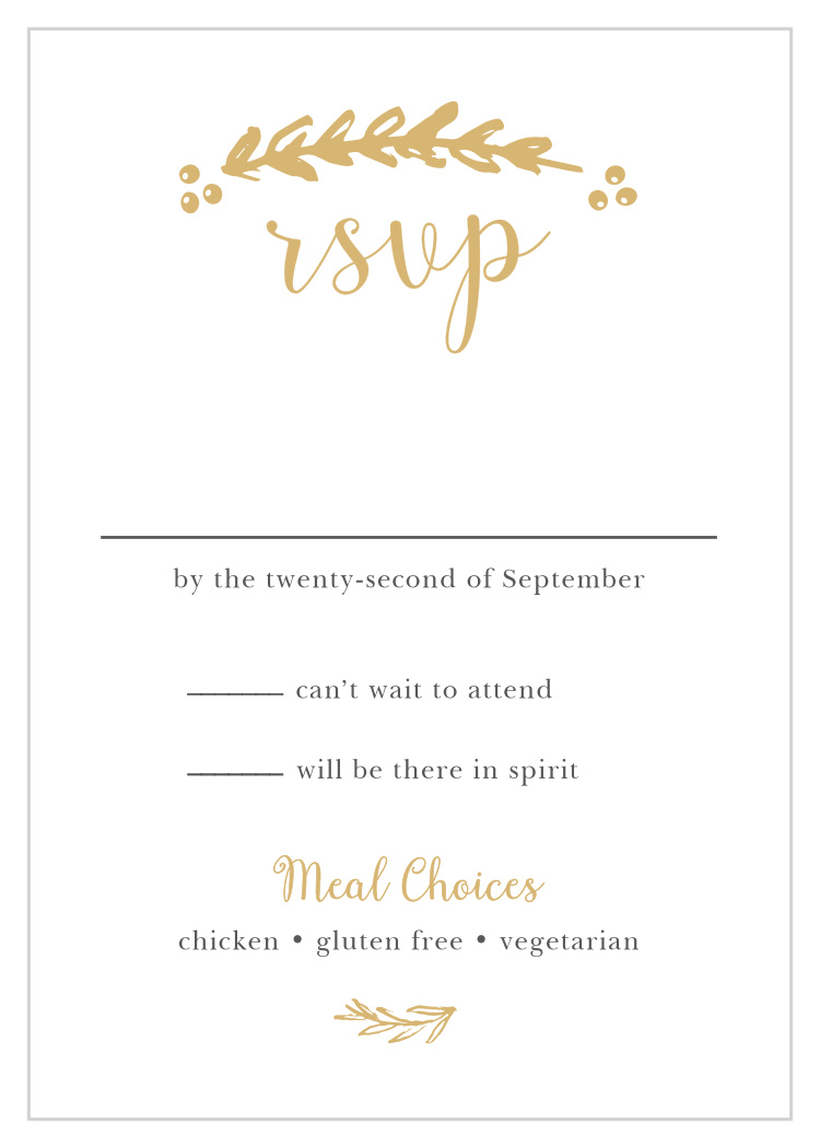 Delicate Laurel Foil Response Cards
