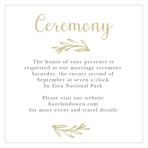 Delicate Laurel Foil Ceremony Cards