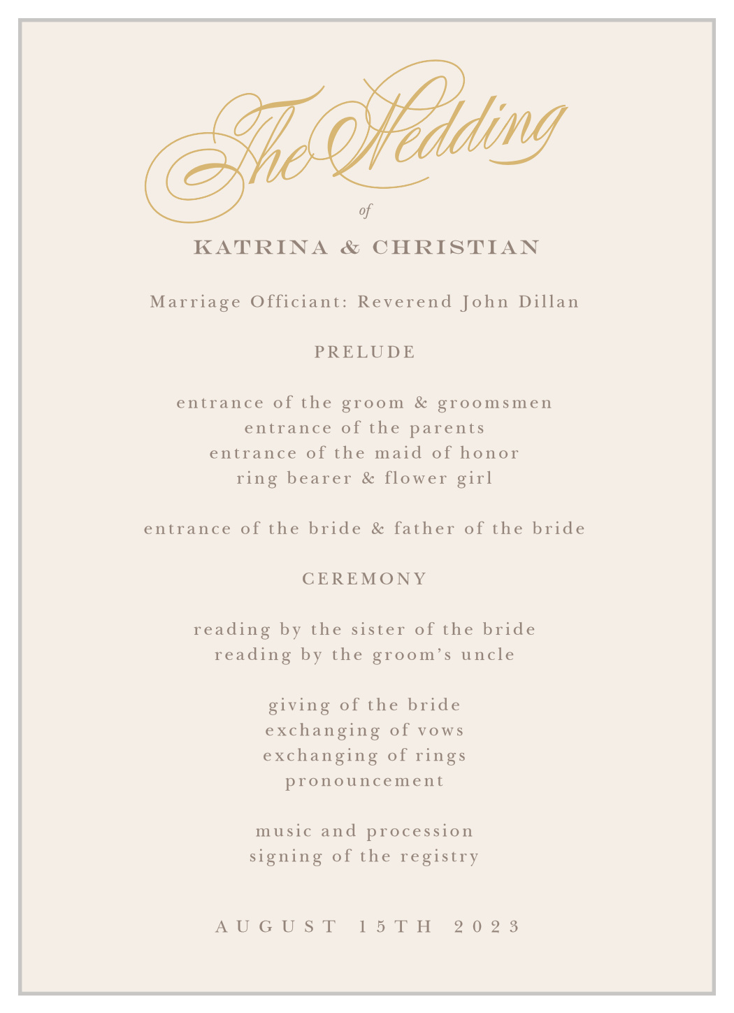 Ribbon & Scrolls Wedding Programs