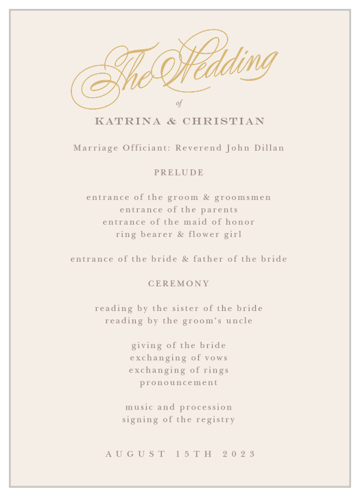 Ribbon & Scrolls Wedding Programs