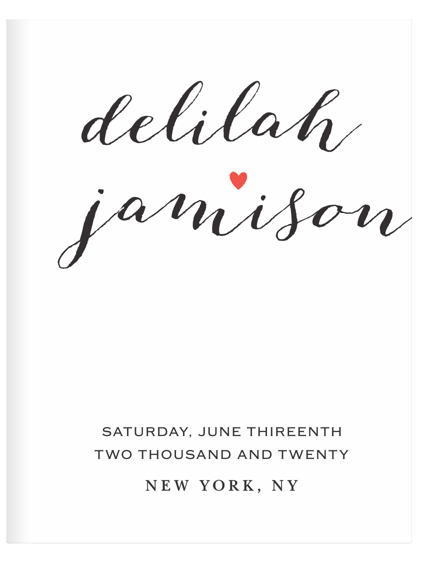 Script Heart Guest Book