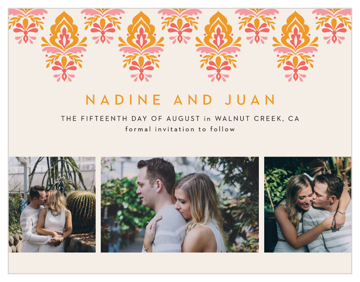 Damask Sides Save the Date Cards