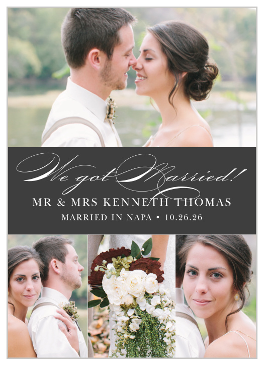 Classic Script Wedding Announcement is lovely way to show off your wedding day to all of your family and friends.