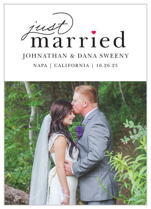 Just Married Wedding Announcement is a beautiful way to show everyone in your life you Just Got Married!