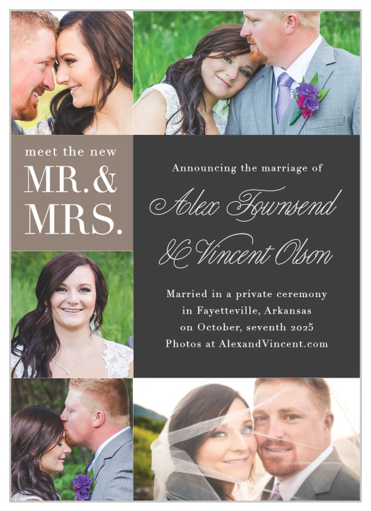 Our Mr. and Mrs. Wedding Announcement is perfect for the eclectic couple!