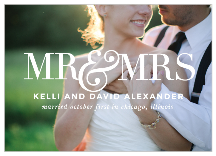 Two Of Us Wedding Announcement is a mix between bold and elegant.