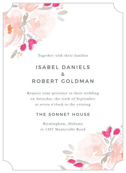 Watercolor Bouquet Wedding Invitations