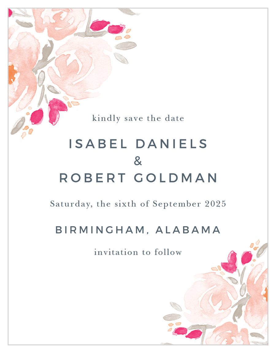 Watercolor Bouquet Save the Date Magnets