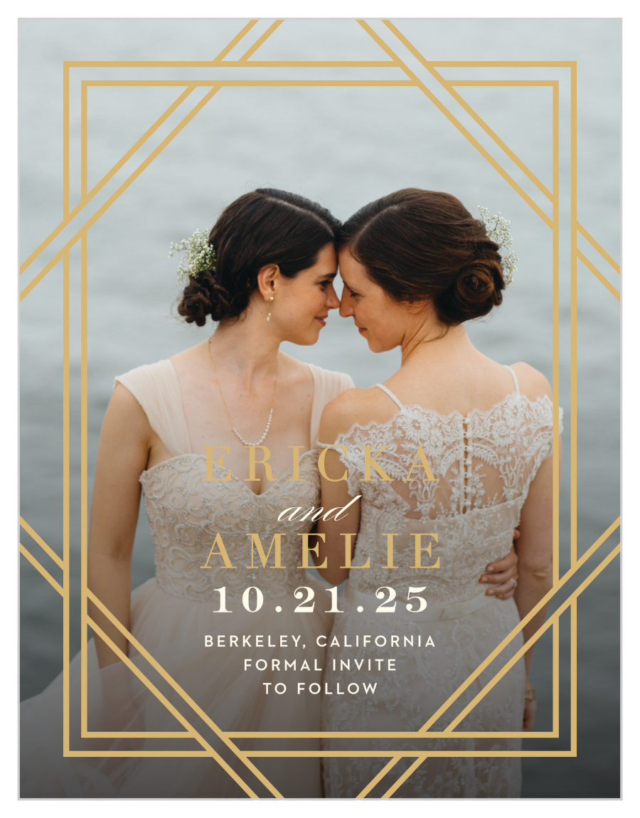 Elegant Overlap Save the Date Cards