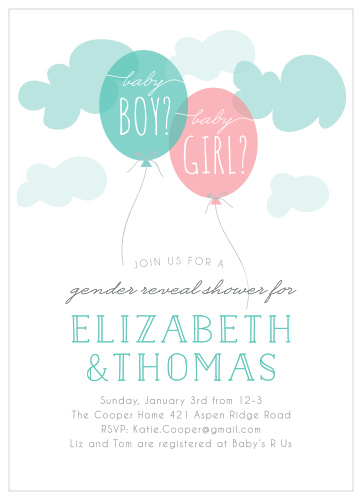 The Gender Reveal Baby Shower Invitations are perfect if you've been waiting to tell your friends and family whether you're are having a little boy or a little girl! 