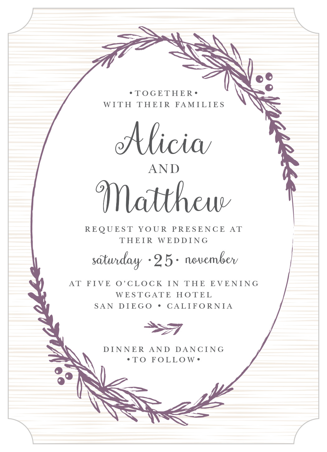 Delicate Laurel Wedding Invitations