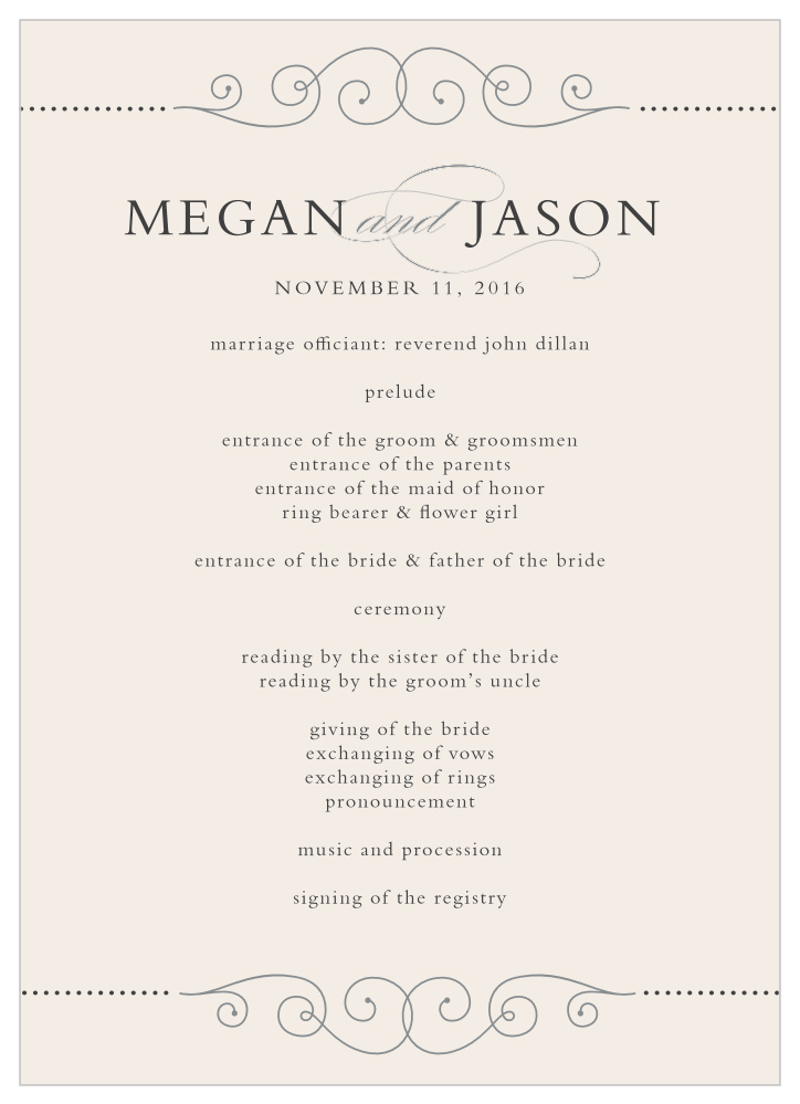 Swirl Frame Wedding Programs