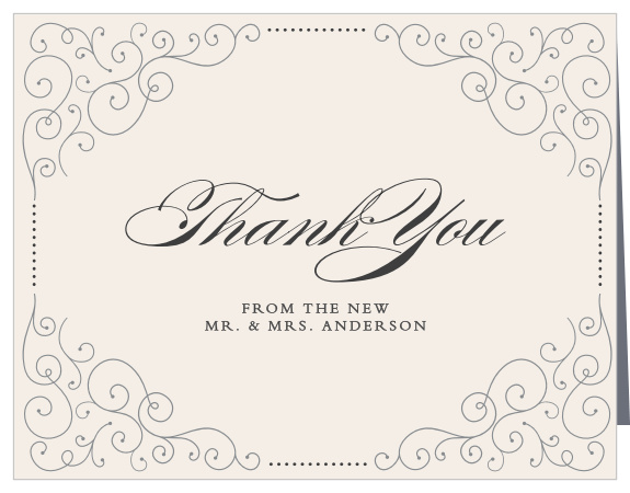 Swirl Frame Wedding Thank You Cards