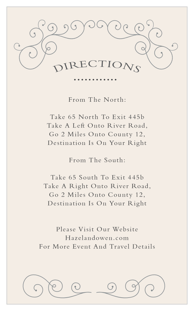 Swirl Frame Direction Cards